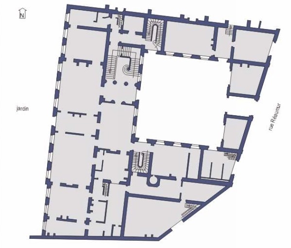 Plan schématique du rez-de-chaussée.