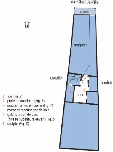 Plan schématique du rez-de-chaussée.