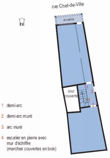 Plan schématique du rez-de-chaussée.