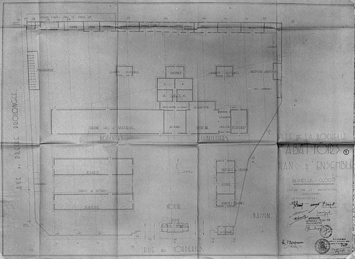 Plan d'ensemble, signé M. Morguet, P. Grizet...1934.