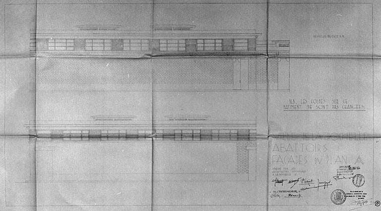 Façades, dessins signés M. Morguet, P. Grizet...1934.