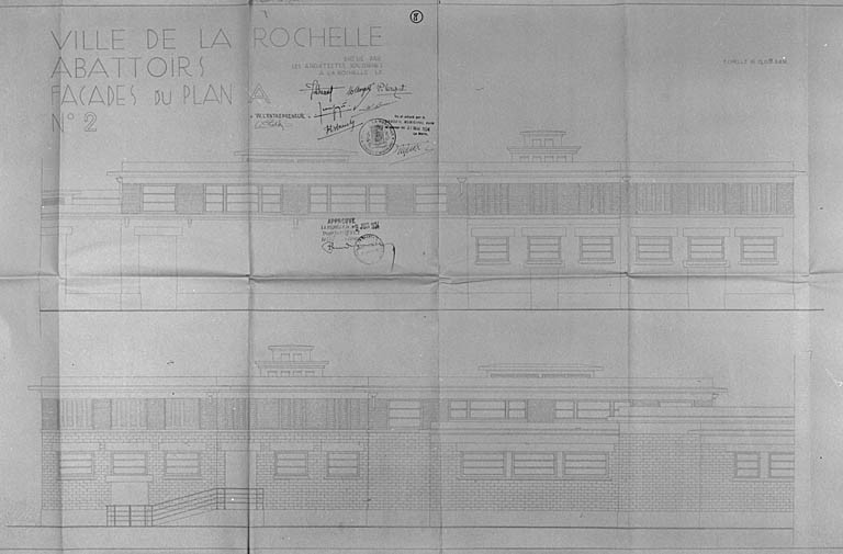 Façades, dessins signés M. Morguet, P. Grizet...1934.