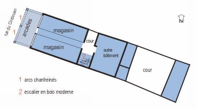 Plan schématique du rez-de-chaussée.