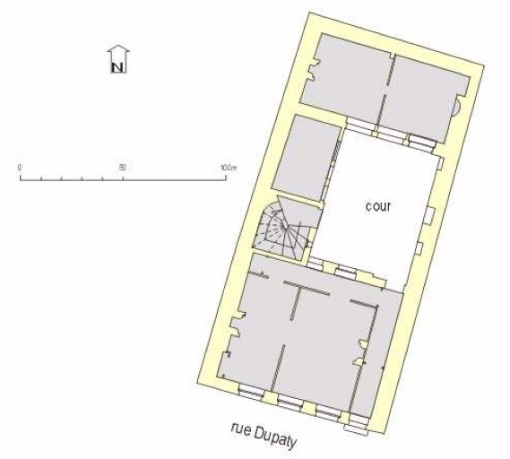 Plan schématique du rez-de-chaussée.