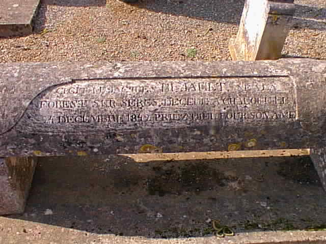 Tombeau de Jacques Bujault, détail de l'inscription.
