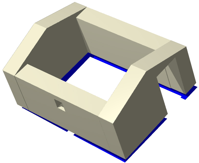 Vue volumétrique de la cabane.