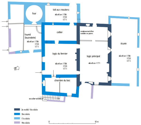 Plan du logis légendé.