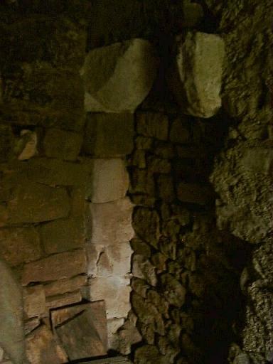 Ancien logis, intérieur, vestige du jambage droit d'une cheminée.