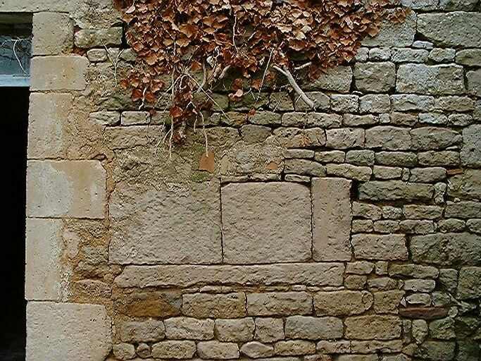 Logis, élévation postérieure ouest, corps de logis, détail de la mise en oeuvre d'une niche mentionnée en 1771 près de l'escalier en pierre intérieur du logis principal.