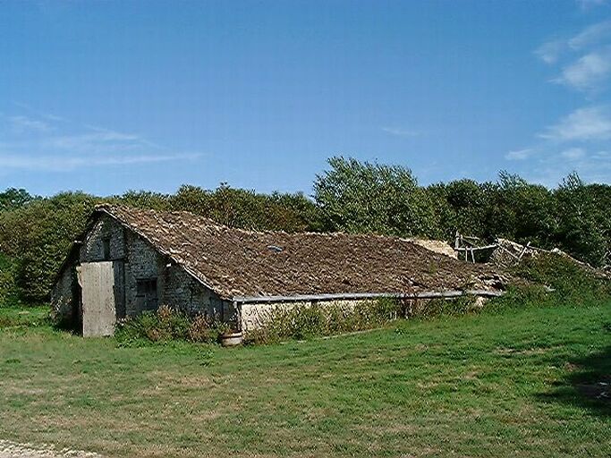 Dépendances, ruines de la grange-étable ancienne, vue prise du nord-ouest.