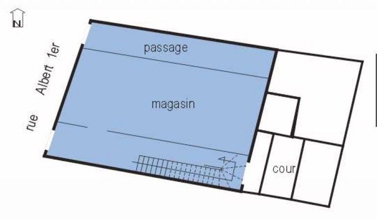 Plan masse, plan schématique du rez-de-chaussée.