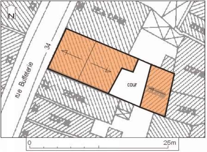 Plan masse, plan schématique des toitures.