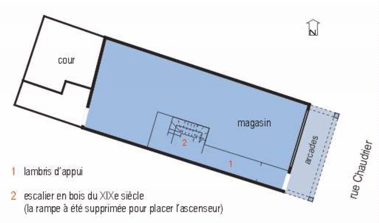 Plan schématique du rez-de-chaussée.