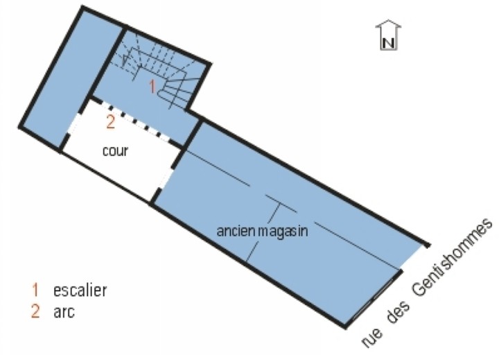 Plan schématique du rez-de-chaussée.