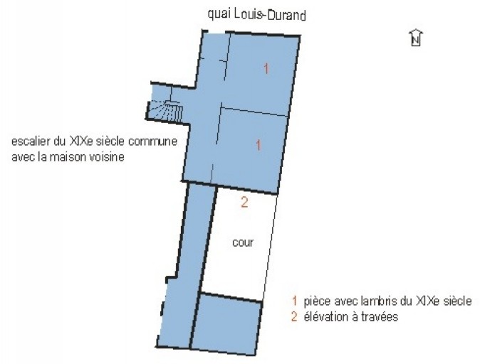 Plan schématique du rez-de-chaussée.