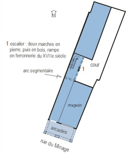 Plan schématique du rez-de-chaussée.