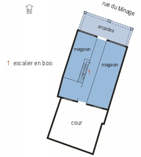 Plan schématique du rez-de-chaussée.