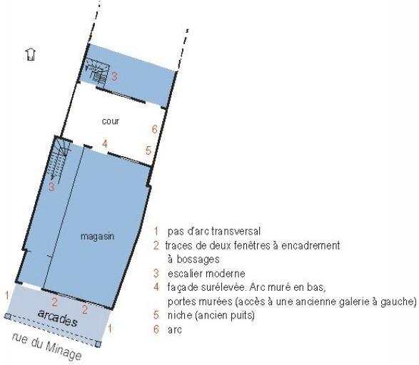 Plan schématique du rez-de-chaussée.