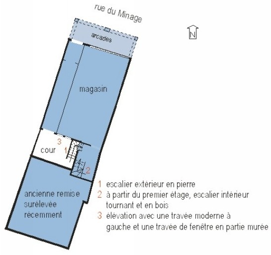 Plan schématique du rez-de-chaussée.
