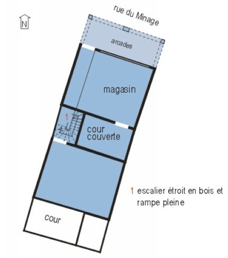 Plan schématique du rez-de-chaussée.