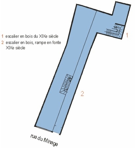 Plan schématique du rez-de-chaussée.