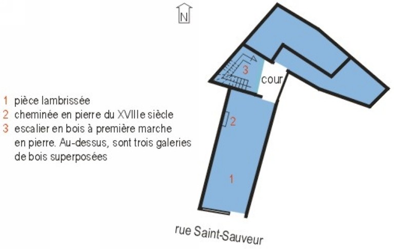 Plan schématique du rez-de-chaussée.