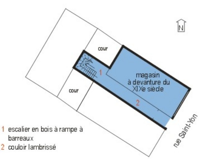 Plan schématique du rez-de-chaussée.