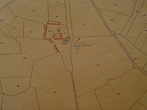 Ancien plan cadastral de 1818, vue du parcellaire de la Grière.