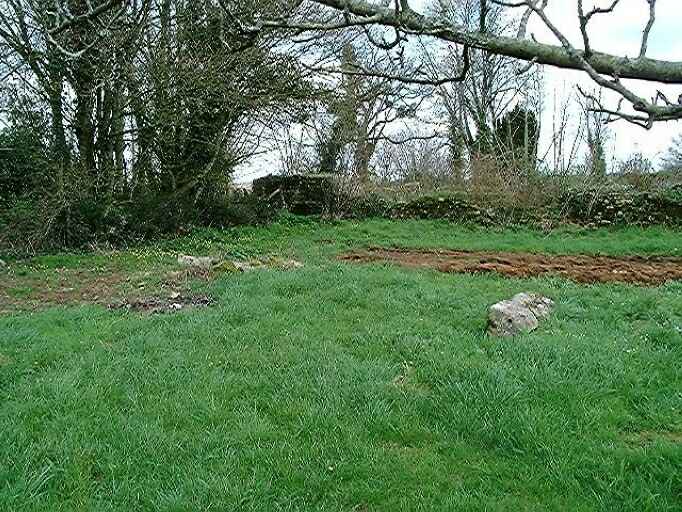 Cimetière privé protestant (probablement de la famille d'Auzy) figuré sur l'ancien plan cadastral (D 491), vue prise vers l'est.
