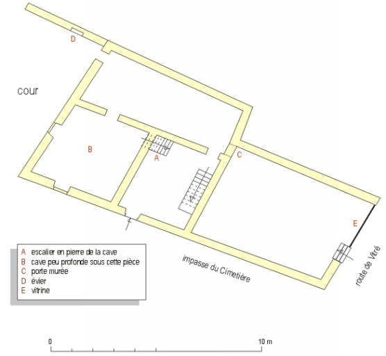 Plan schématique du rez-de-chaussée.