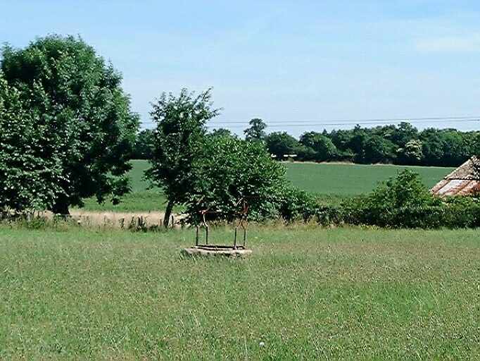 Puits dans un pré au village de Lussaudière, vue prise du sud.