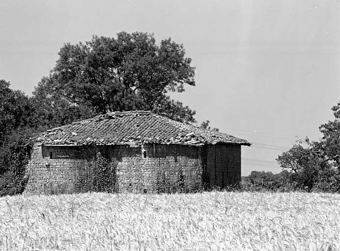 Dépendance, remise, buanderie et four, élévation postérieure, vue prise de l'ouest