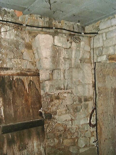 Intérieur de la cave : départ d'un arc aujourd'hui muré.
