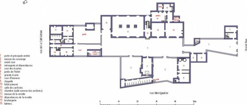 Plan au rez-de-chaussée, état antérieur à 1792