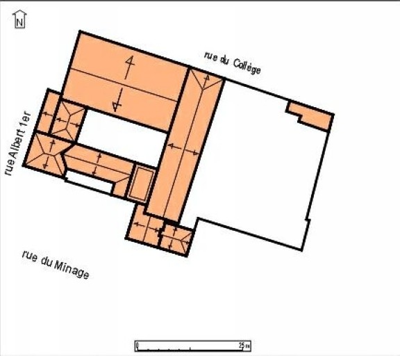 Plan masse, plan schématique des toitures.