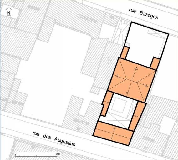 Plan masse, plan schématique des toitures.