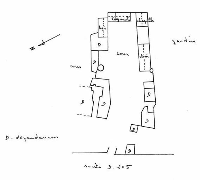 Plan masse de la partie sud, croquis