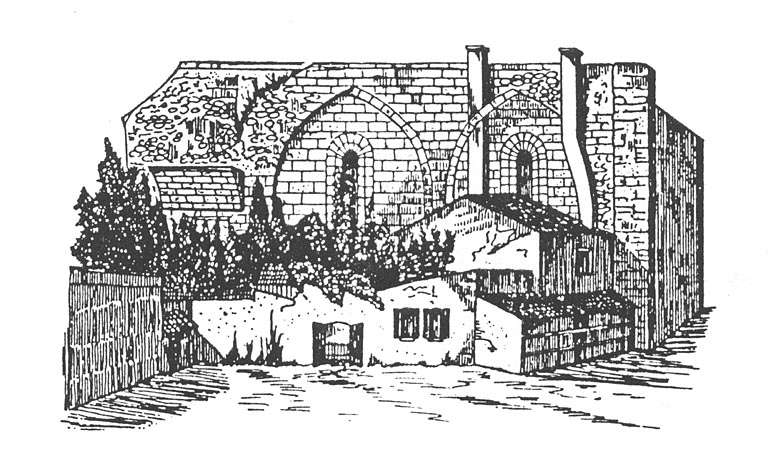 Ruines de la chapelle d'après un croquis de 1856.