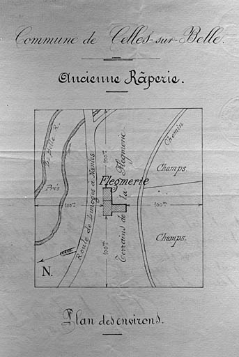 Plan des environs de la râperie transformée en flegmerie, 1887.