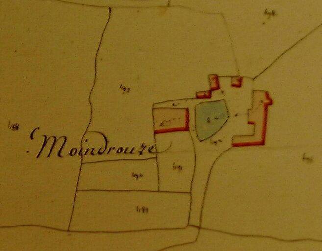 Ancien plan cadastral, représentation des bâtiments.