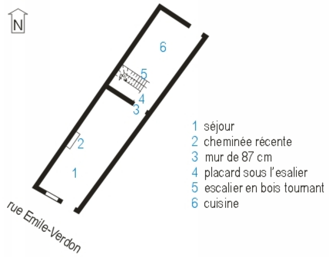 Plan shématique du rez-de-chaussée.