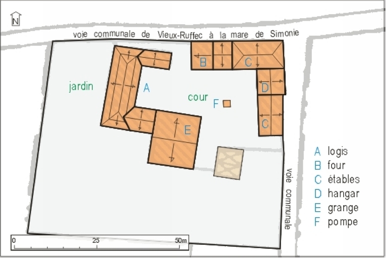 Plan masse avec indication des toitures