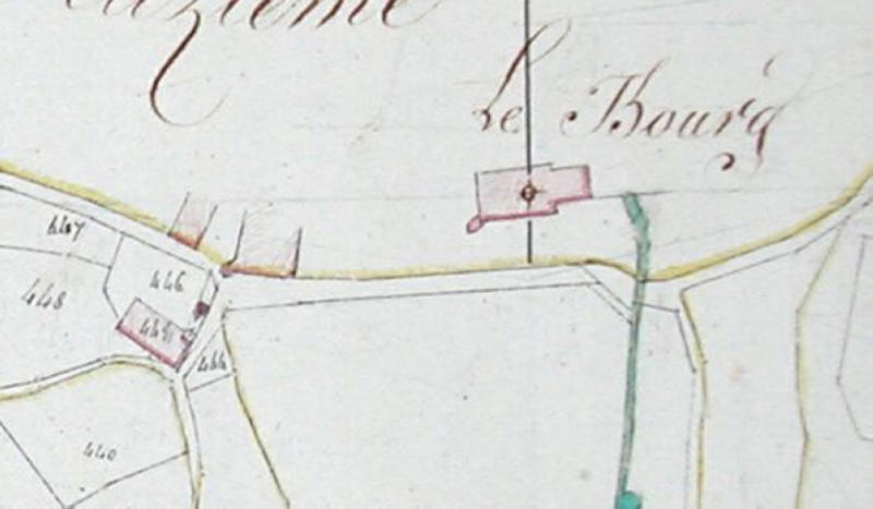 Extrait du plan cadastral de 1819 (parcelle 445 en bas à gauche)