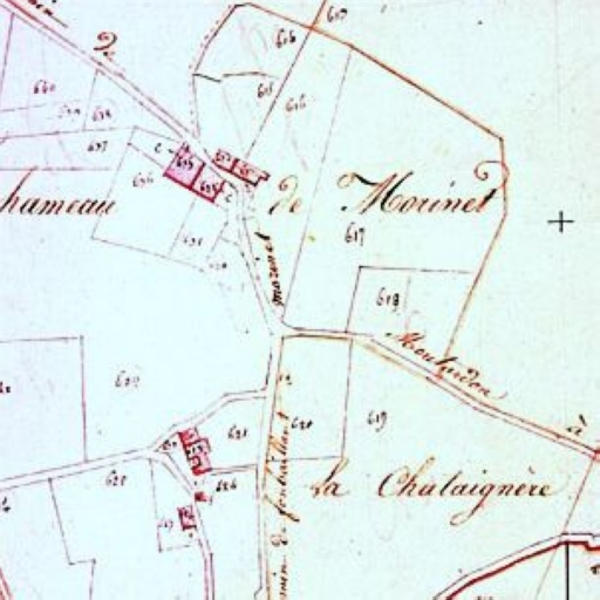 Extrait du plan cadastral de 1819 (bâtiment le plus au nord)