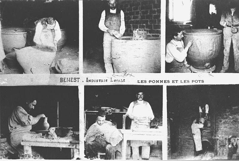 Carte postale : Benest, industrie locale, les ponnes et les pots