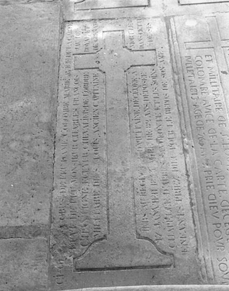 Chapelle, dalle funéraire de Colombe-Marie Avice de la Carte, décédée le 18 janvier 1811