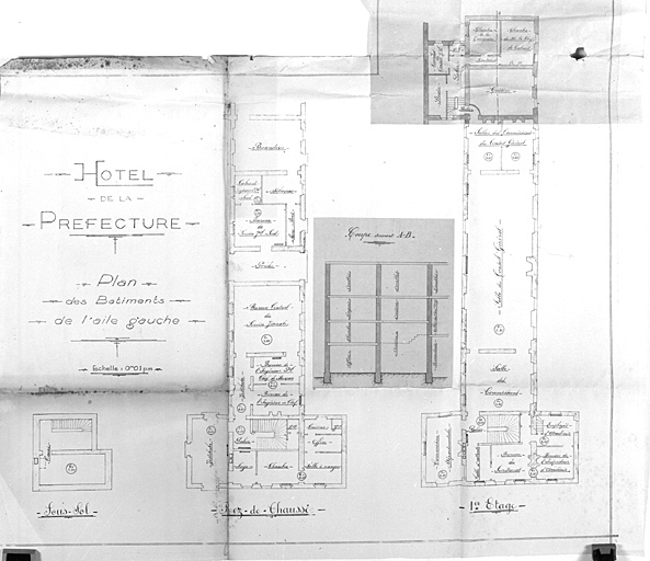 Plan, aile nord, vers 1930.