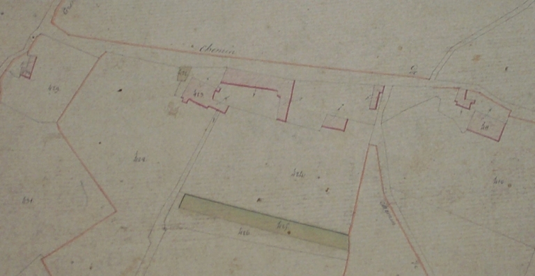 Extrait du plan cadastral de 1825. Château de Serre.