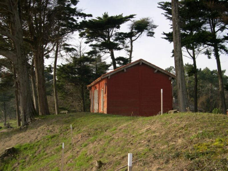 Logement sur la dune au sud-ouest en bordure de la plage, élévations sud et est