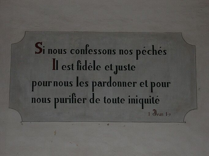 Vue d'une 2e inscription inscrite dans un mur de la nef.